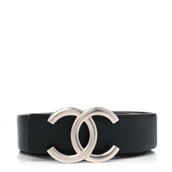 CHANEL Calfskin CC Reversible Belt 80 Black Burgundy | FASHIONPHILE | Fashionphile