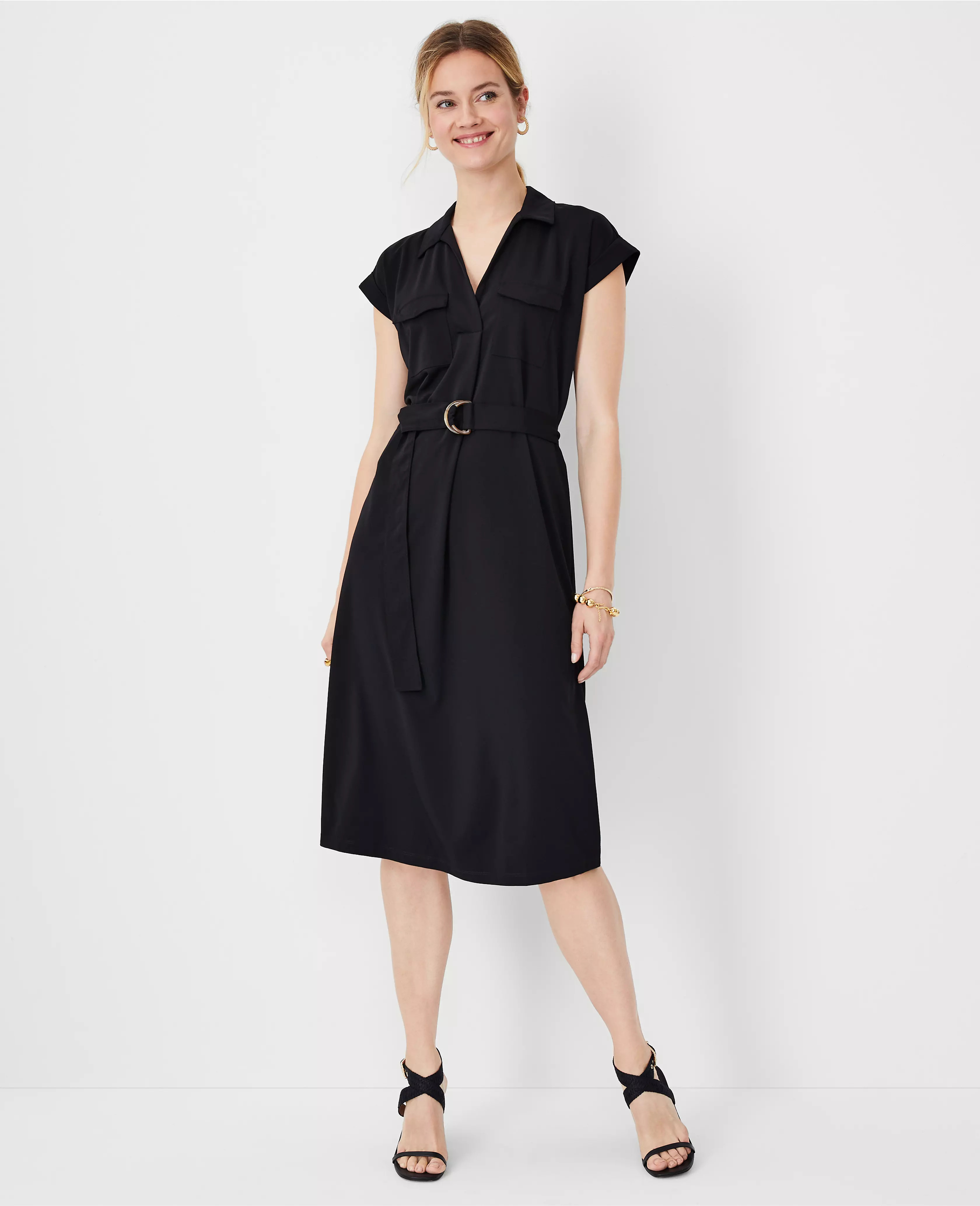 Cap Sleeve Pocket Shirtdress | Ann Taylor (US)