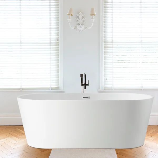 VA6815-XS 54" x 30" Freestanding Soaking Acrylic Bathtub | Wayfair Professional