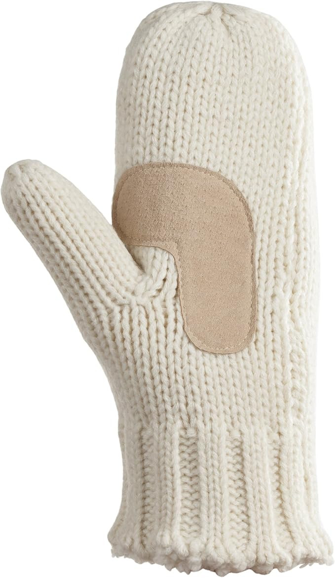 isotoner Women's Chunky Cable Knit Sherpasoft Mittens | Amazon (US)