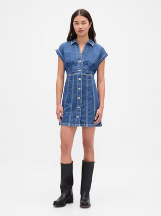 Denim Seamed Mini Dress | Gap (US)