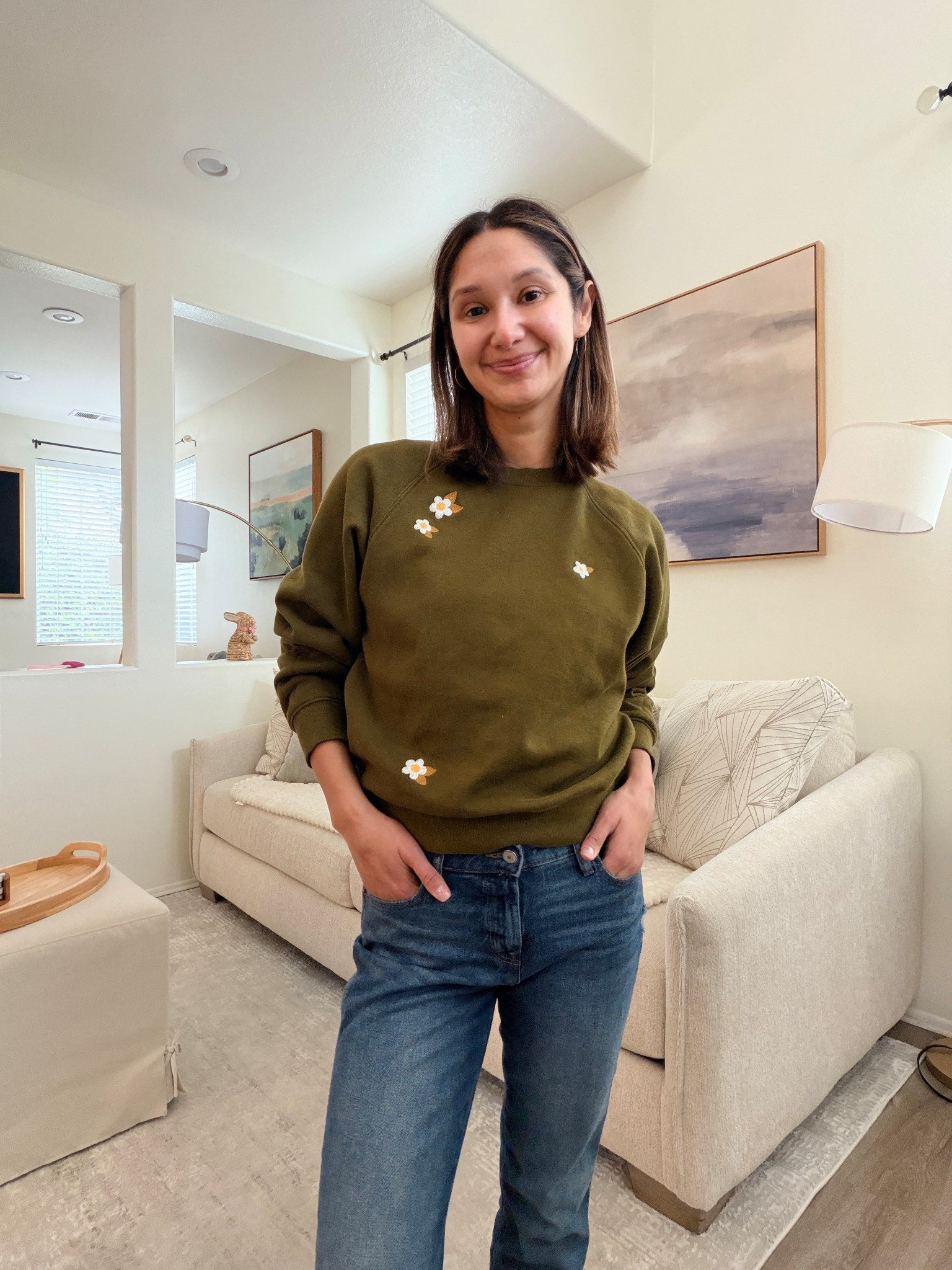 Easy, breezy school drop-off look. This Old Navy pullover sweatshirt has such a fun print and beautiful color — the perfect casual piece for busy mornings. I paired it with my favorite vintage slim jeans for an effortless, everyday outfit.

Sizing:
Sweatshirt: XS
Jeans: 0 Petite

#LTKmomlife #LTKootd