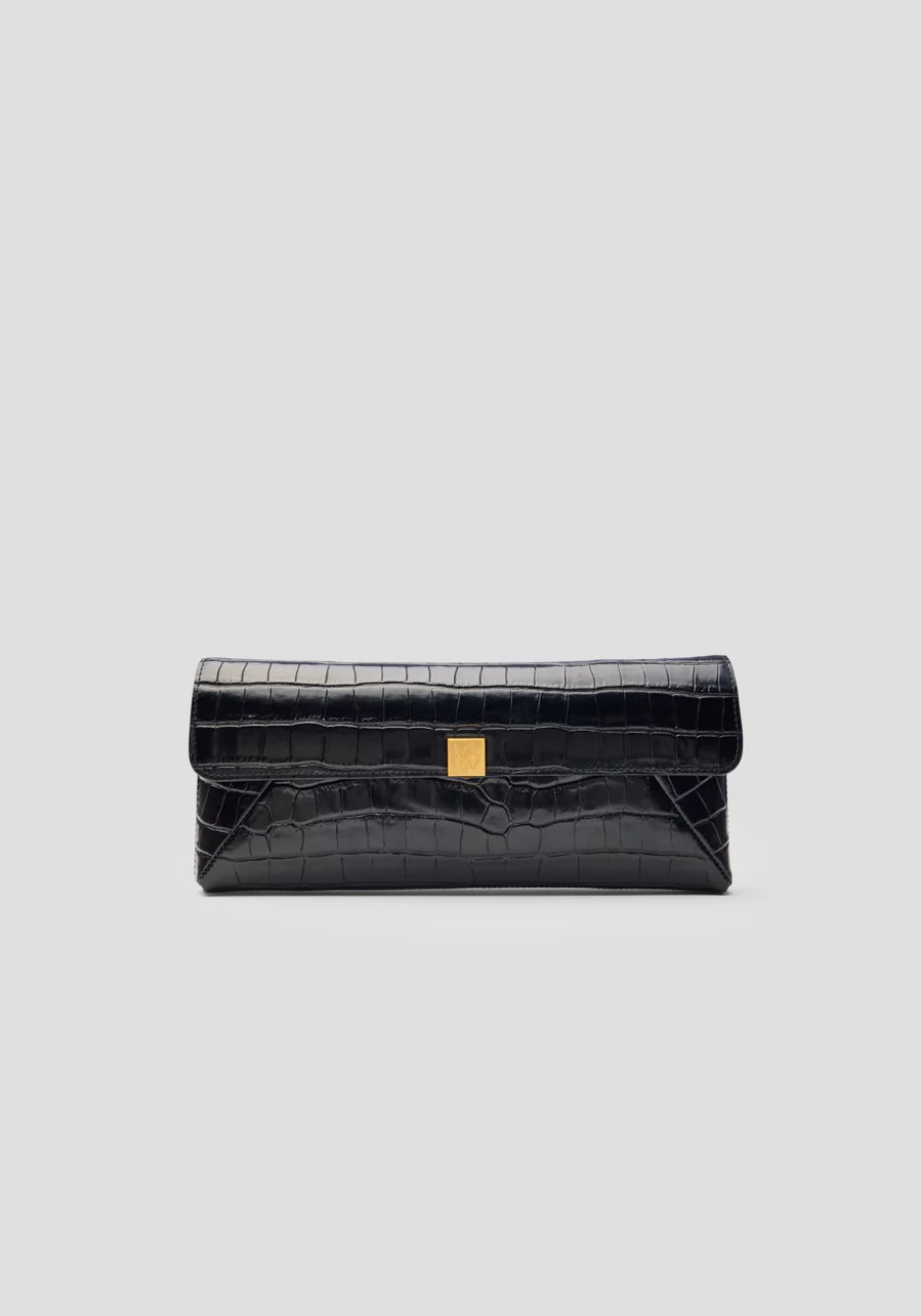 Felix Croc Embossed Clutch | Viktoria & Woods