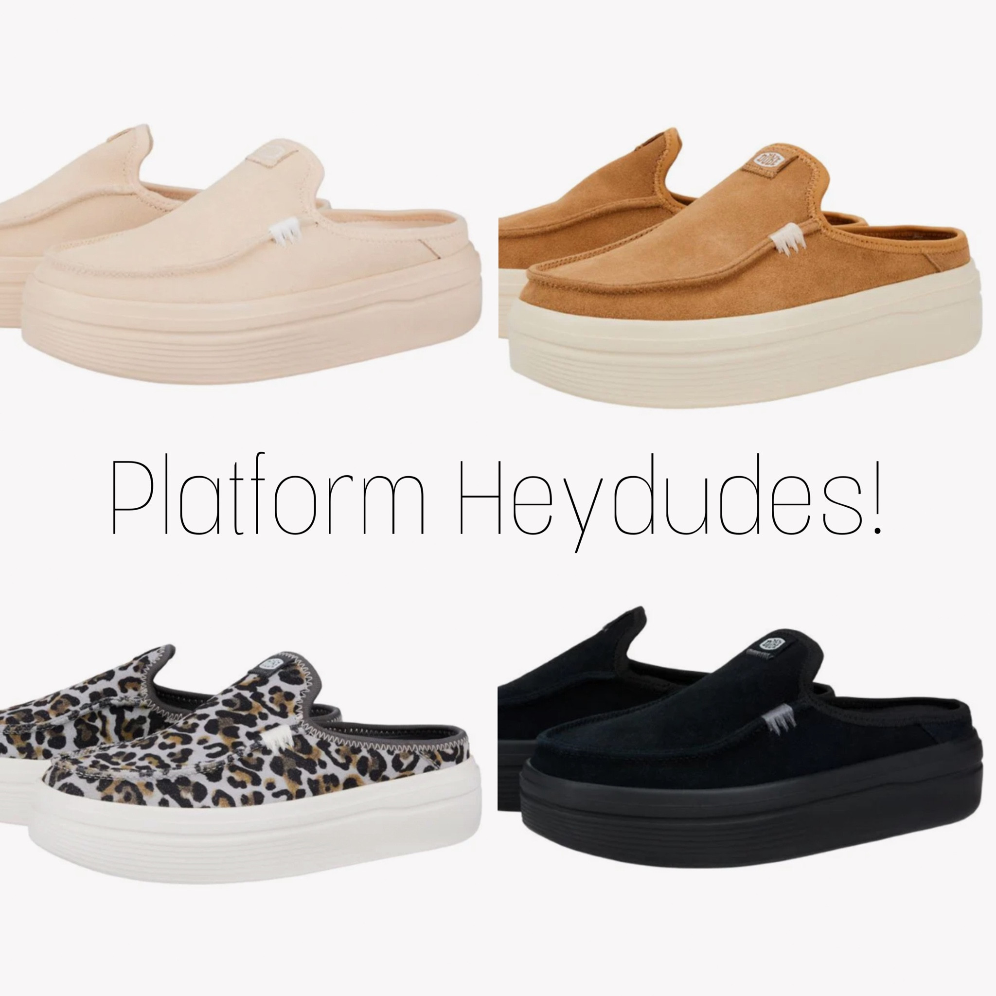 Platform Heydudes! Loving the leopard and brown colors the most. My favorite thing ever is a platform shoe, coming from a short girl 🥰

#LTKStyleTip #LTKFindsUnder100 #LTKShoeCrush