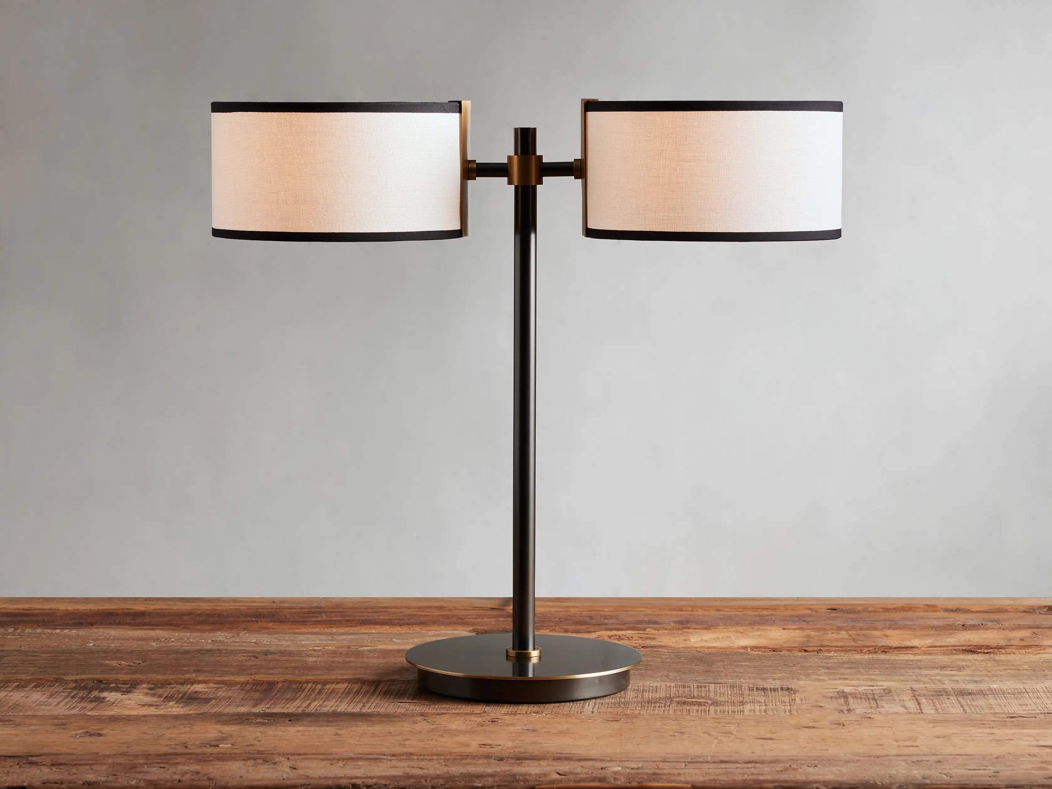Daphne 2-Light Table Lamp in Black & White | Arhaus