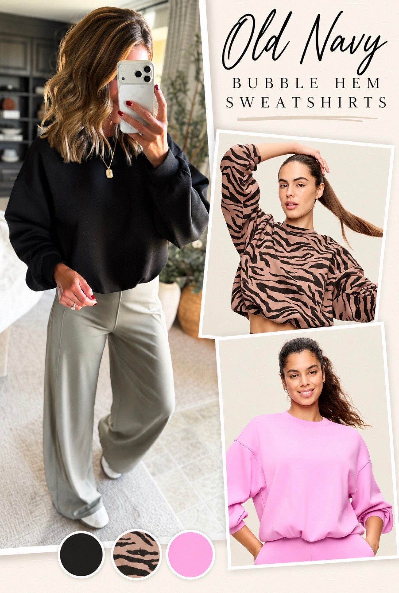 Old Navy bubble hem sweatshirts on sale with code EXTRA. 
Sweatshirt/ small 
Pants/ medium
Shoes/ sized down a half size

#LTKSeasonal #LTKOver40 #LTKSaleAlert