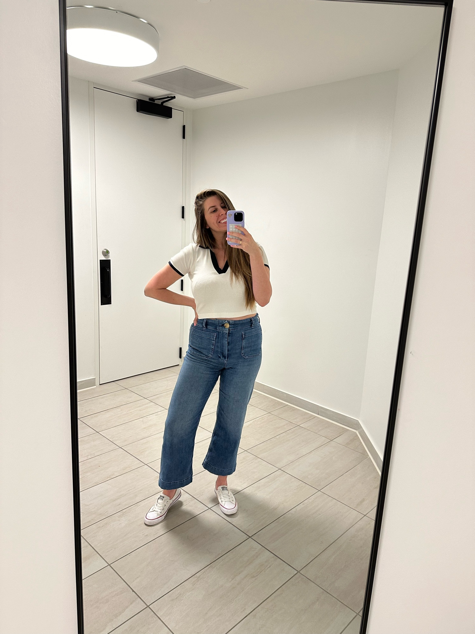 You know I love a good Anthropologie fit 💙👏🏻 These Maeve denim jeans are to die for. 