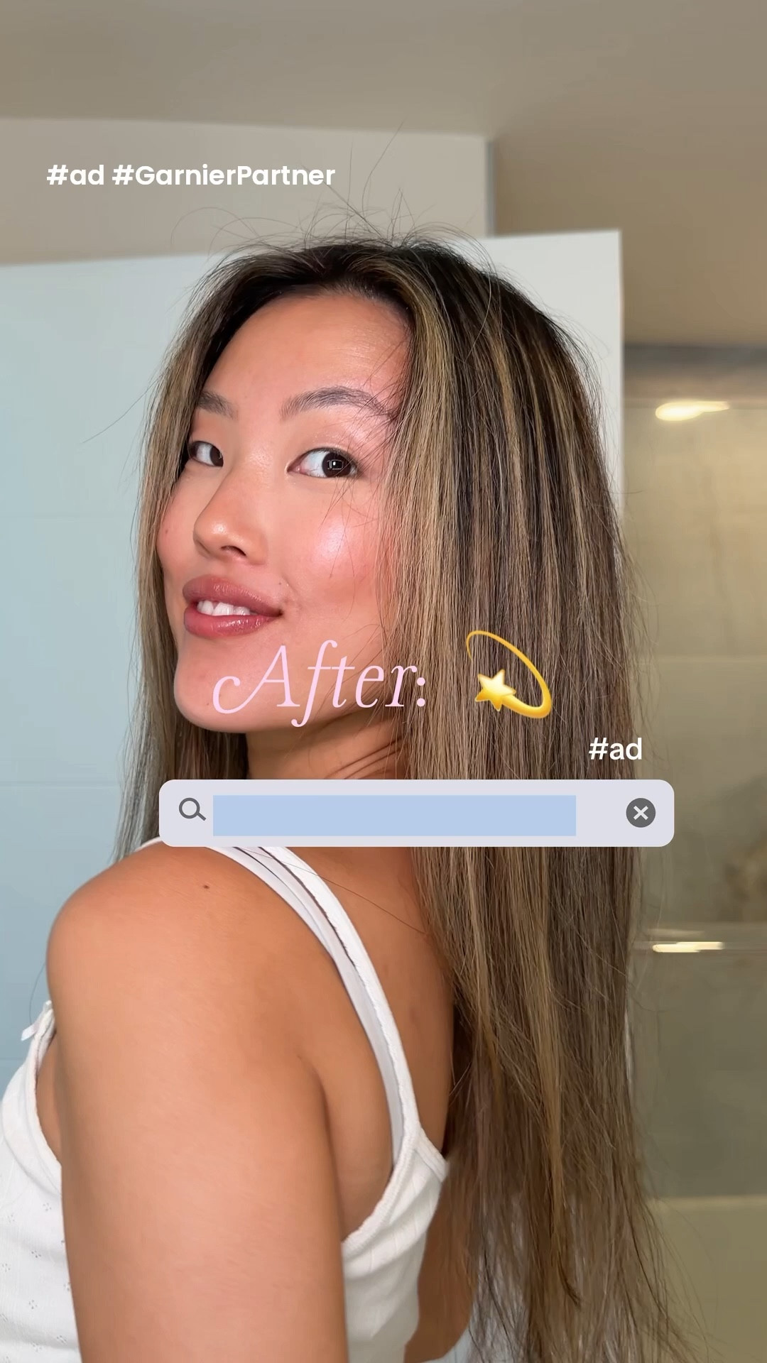 #ad my haircare routine as an oily scalp girl, and this lasts me up to three days, which is absolutely incredible! All thanks to @garnierusa Sleek and Shine line paired with their Diamond Sleek, which I got at @Target! @Shop.LTK #liketkit #TargetPartner #GarnierPartner 
