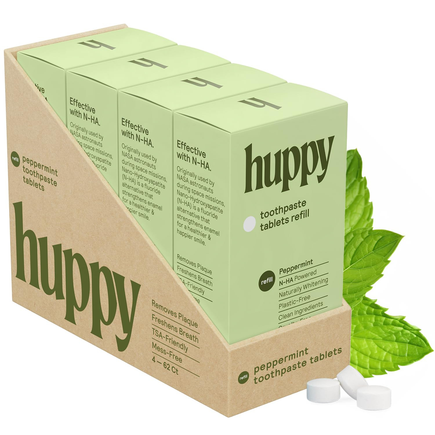 HUPPY Toothpaste Tablets, Nano Hydroxyapatite Toothpaste - Natural Whitening, Fluoride Free and R... | Amazon (US)