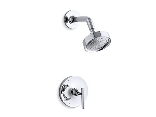 KOHLER TS14422-4-CP Purist 2.5 gpm Showerhead with Rite-Temp Shower Trim with Lever Handle, Pol... | Amazon (US)