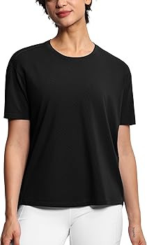 THE GYM PEOPLE Women's Short Sleeve Workout T-Shirts Back Loose Fit Running Yoga Tee Tops | Amazon (US)