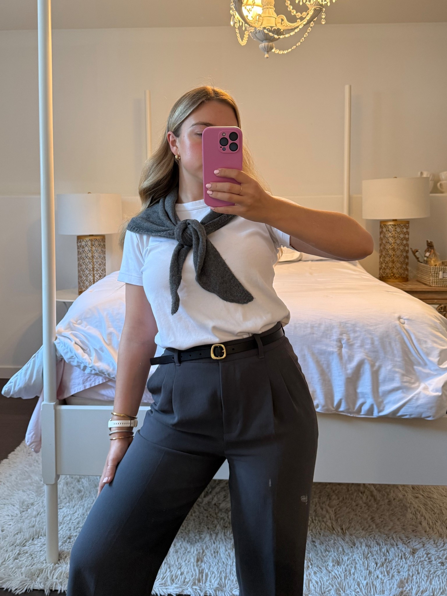 Triangle scarf = easiest way to add layers! #officefit #businesscasual 

#LTKcanada #LTKworkwear