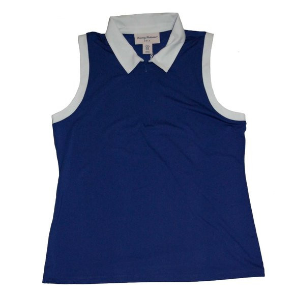 NWT Tommy Bahama Womens Active Golf Solid Zip Front Sleeveless Shirt XL | Poshmark