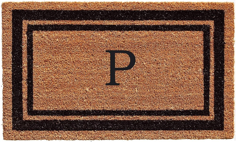 Calloway Mills 152961830P Black Border 18" x 30" Monogram Doormat, (Letter P) | Amazon (US)
