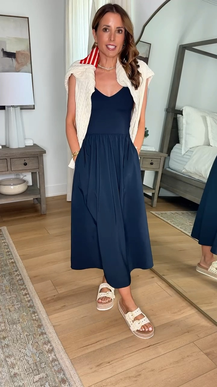 New Amazon no-bra needed maxi dress. Wearing XXS - I am 5’3, 110, 32b. Has built-in shelf bra with removable cups. Has pockets and is a quick-dry fabric on bottom half. SO comfortable. Travel outfit. Airport outfit. Business casual. Teacher outfit. Summer outfit. Vacation outfit. 4th of July outfit.

#LTKootd #LTKPetite #LTKTravel