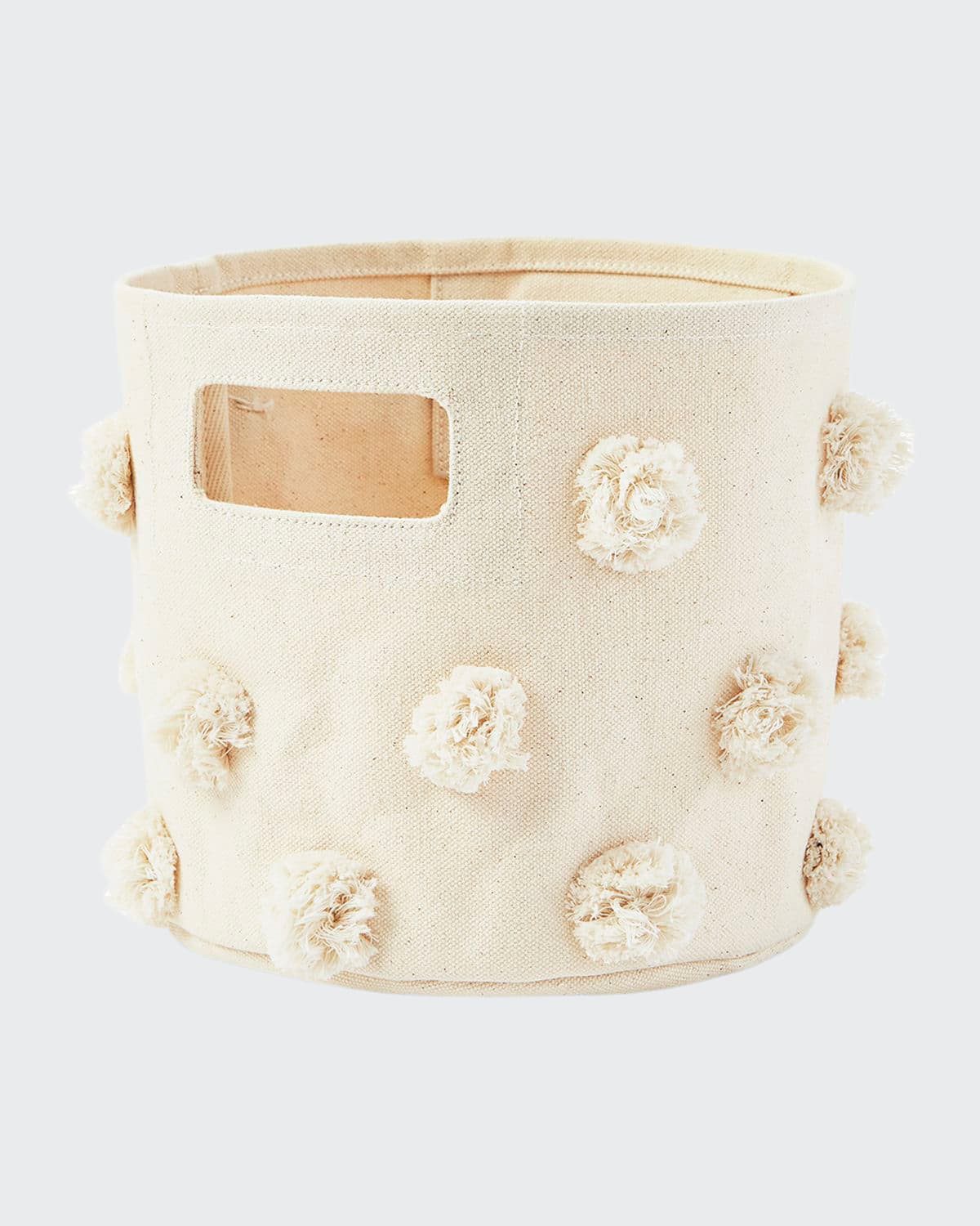 Pompom Cotton Canvas Mini Storage | Neiman Marcus