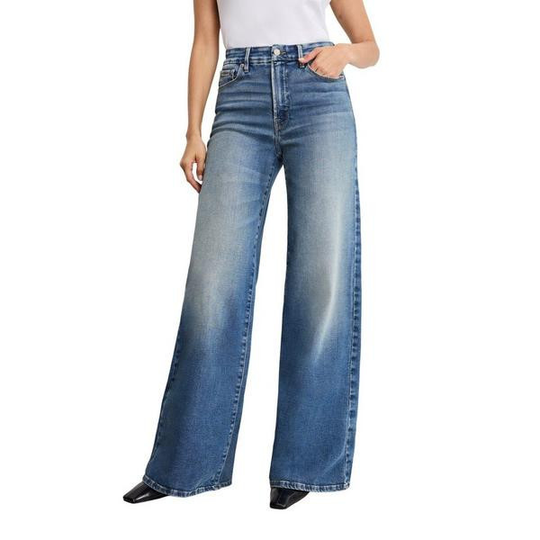 Women's GOOD AMERICAN Soft Tech Good Waist Palazzo Wide Leg Jeans Indigo 8 33.5 | Scheels Sports
