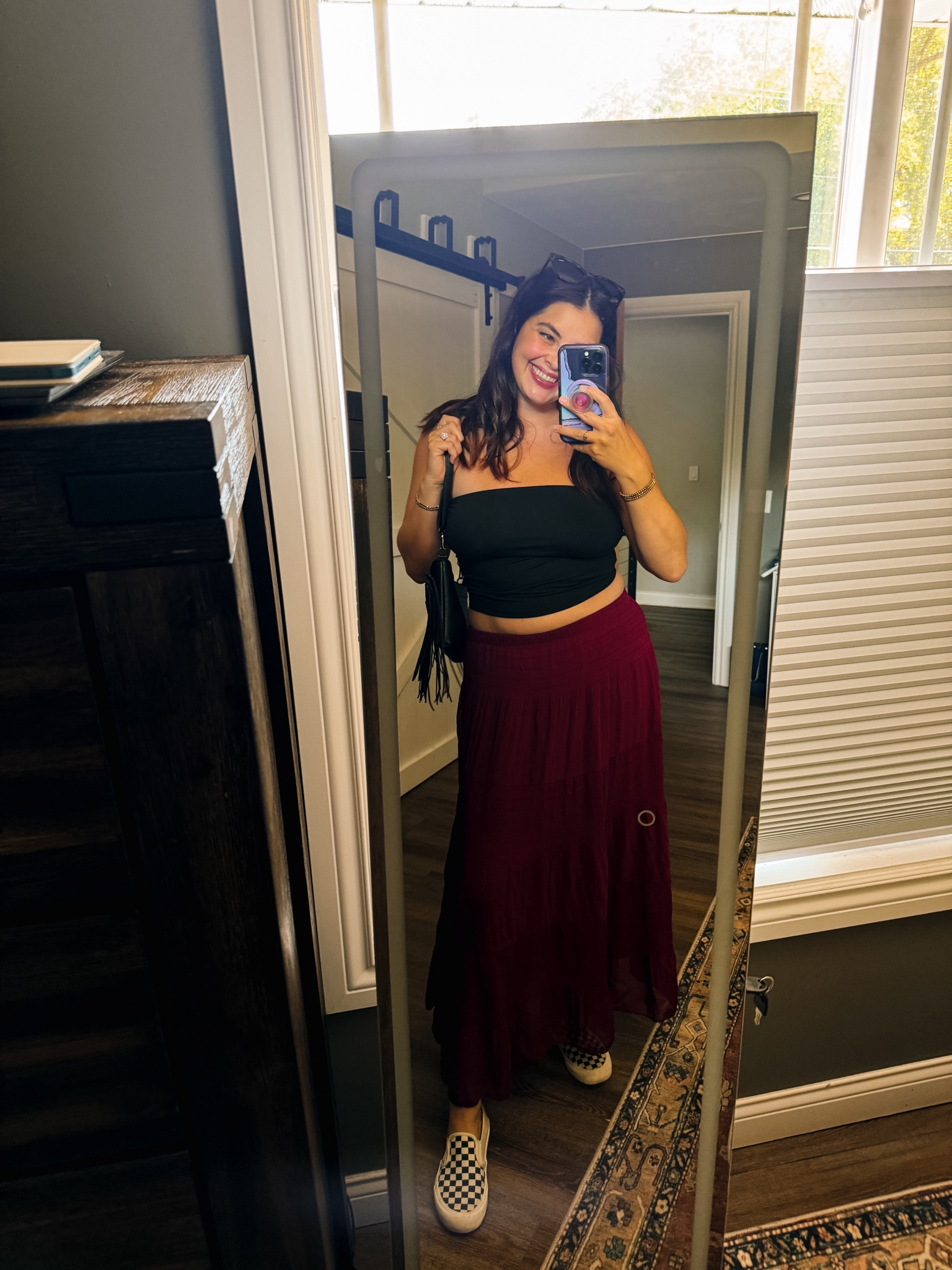 transitional fall black tube top & maroon maxi skirt! 

#LTKMidsize #LTKFindsUnder50 #LTKFallSale