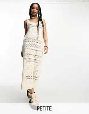 Only Petite crochet maxi dress in ecru | ASOS | ASOS (Global)