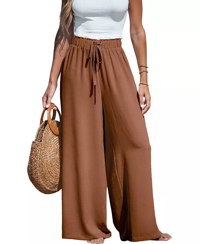 CUPSHE Women's Summer Lovin  Drawstring Wide-Leg Pants - Macy's | Macy's