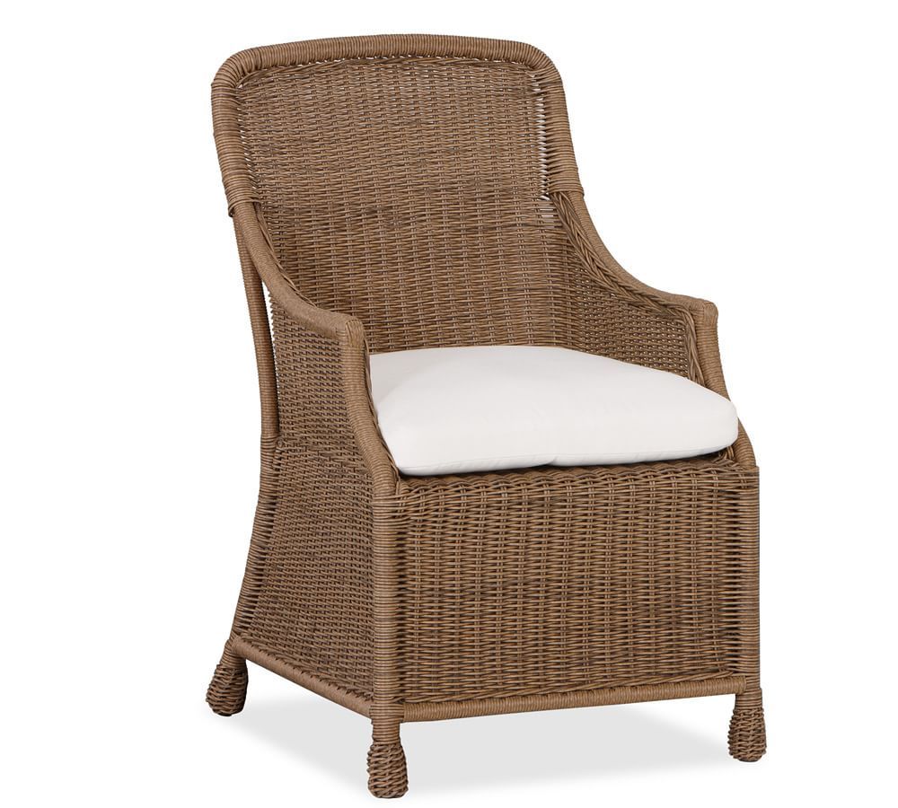 Saybrook All-Weather Wicker Dining Chair with Cushion, Natural | Pottery Barn (US)