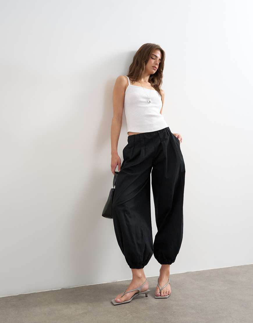 Topshop poplin balloon trouser in black | ASOS (Global)