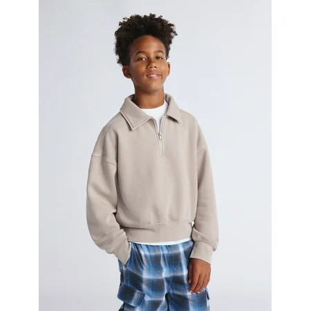 Weekend Academy Boys Fleece Quarter Zip Sweatshirt, Sizes 4-18 | Walmart (US)