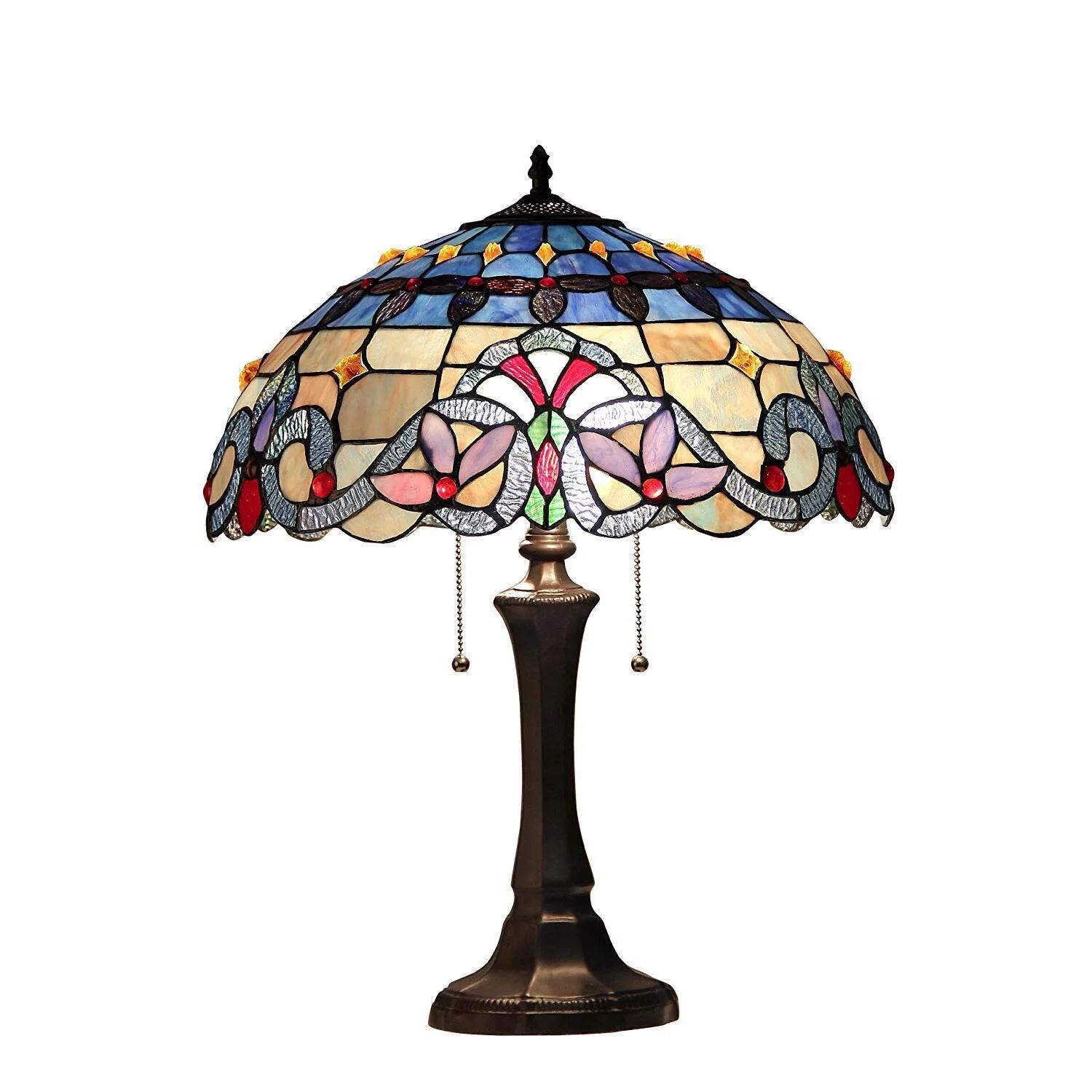 Chloe Lighting Grenville Tiffany-Style 2-Light Victorian Table Lamp with 16" Shade - Walmart.com | Walmart (US)