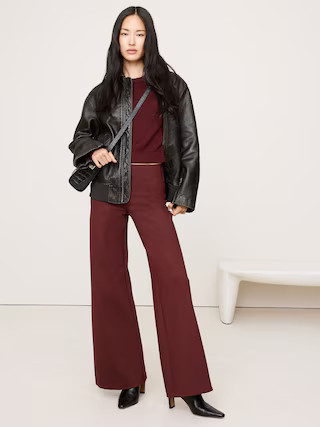 High-Rise Wide-Leg Everywhere Ponte Pull-On Pant | Banana Republic (US)