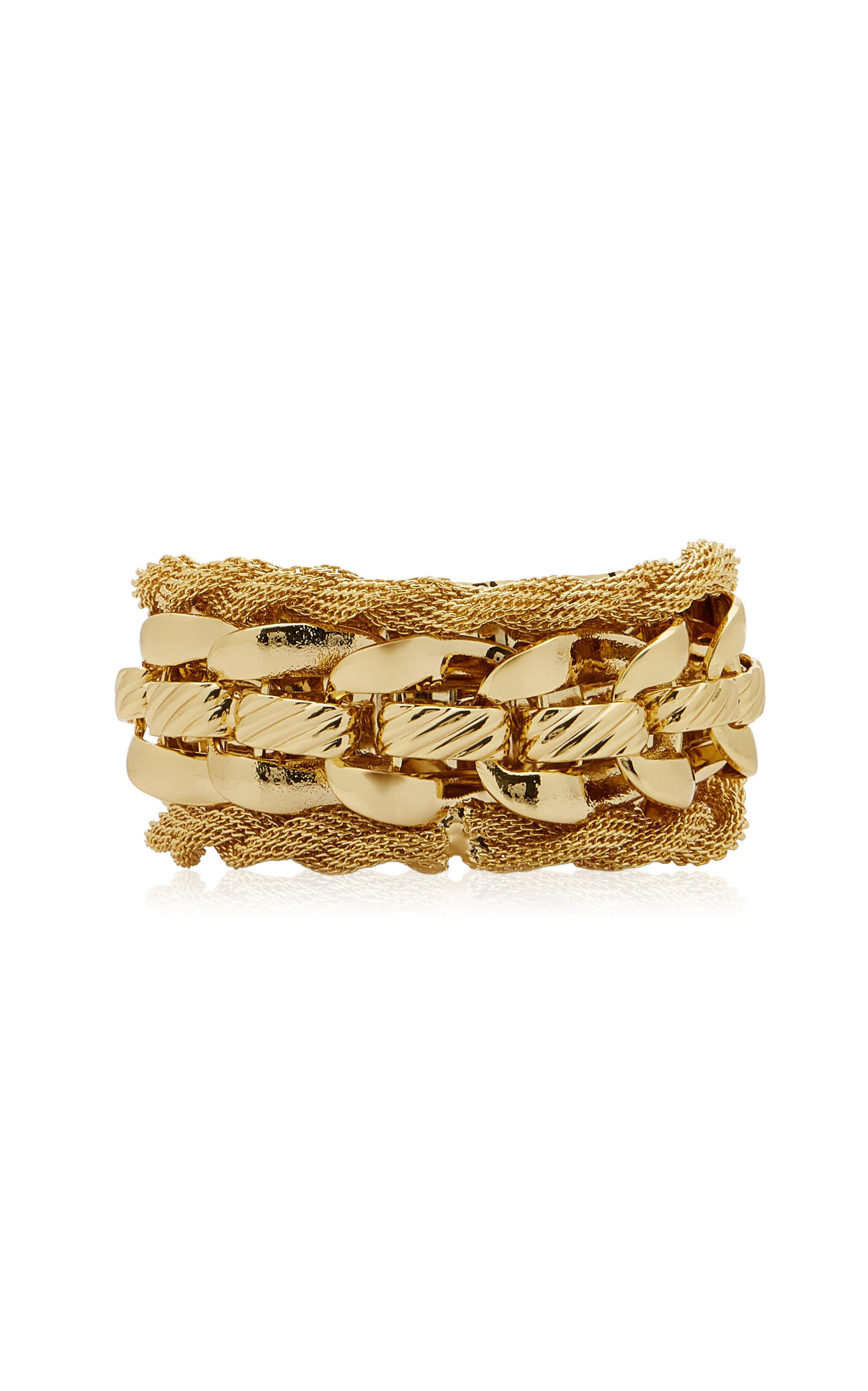 Lelet NY - Kendra Mesh Pony Cuff - Gold - OS - Moda Operandi | Moda Operandi (Global)