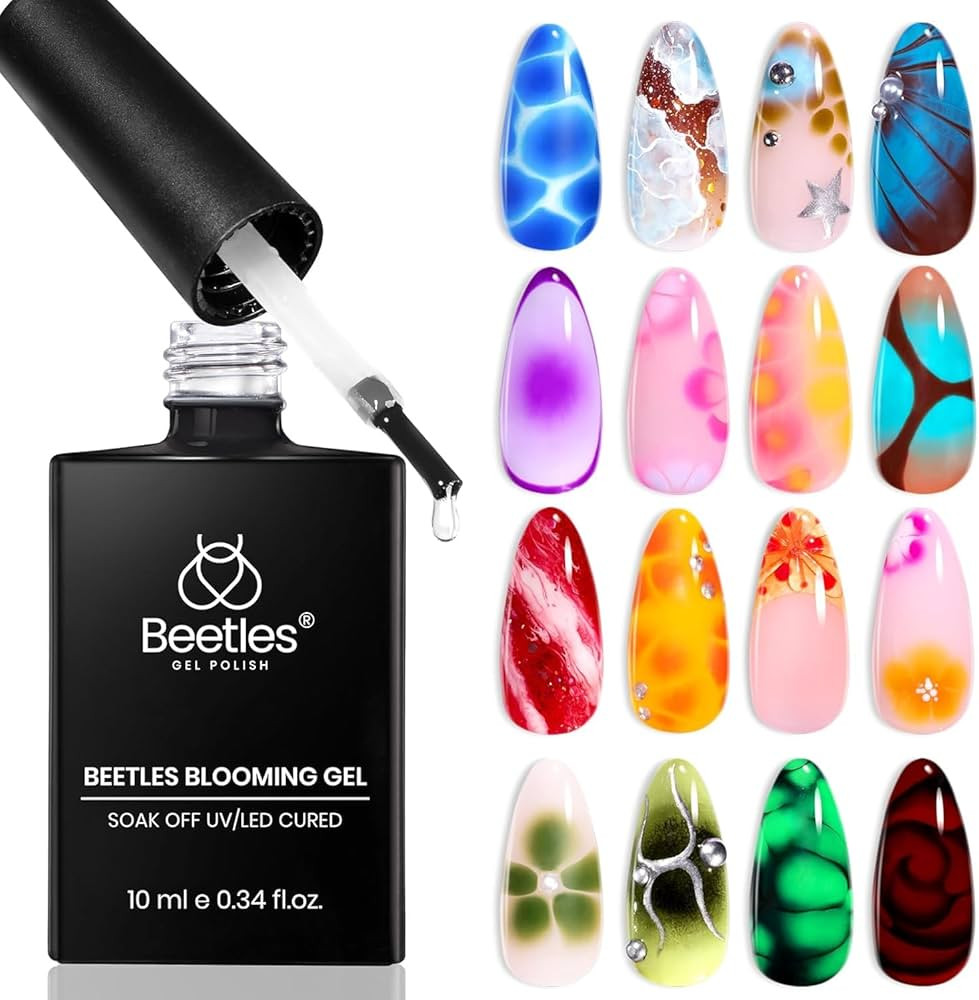 Beetles Blooming Gel, Blooming Gel Nail Polish Clear Uv Led Blossom for Spreading Effect Marble N... | Amazon (US)