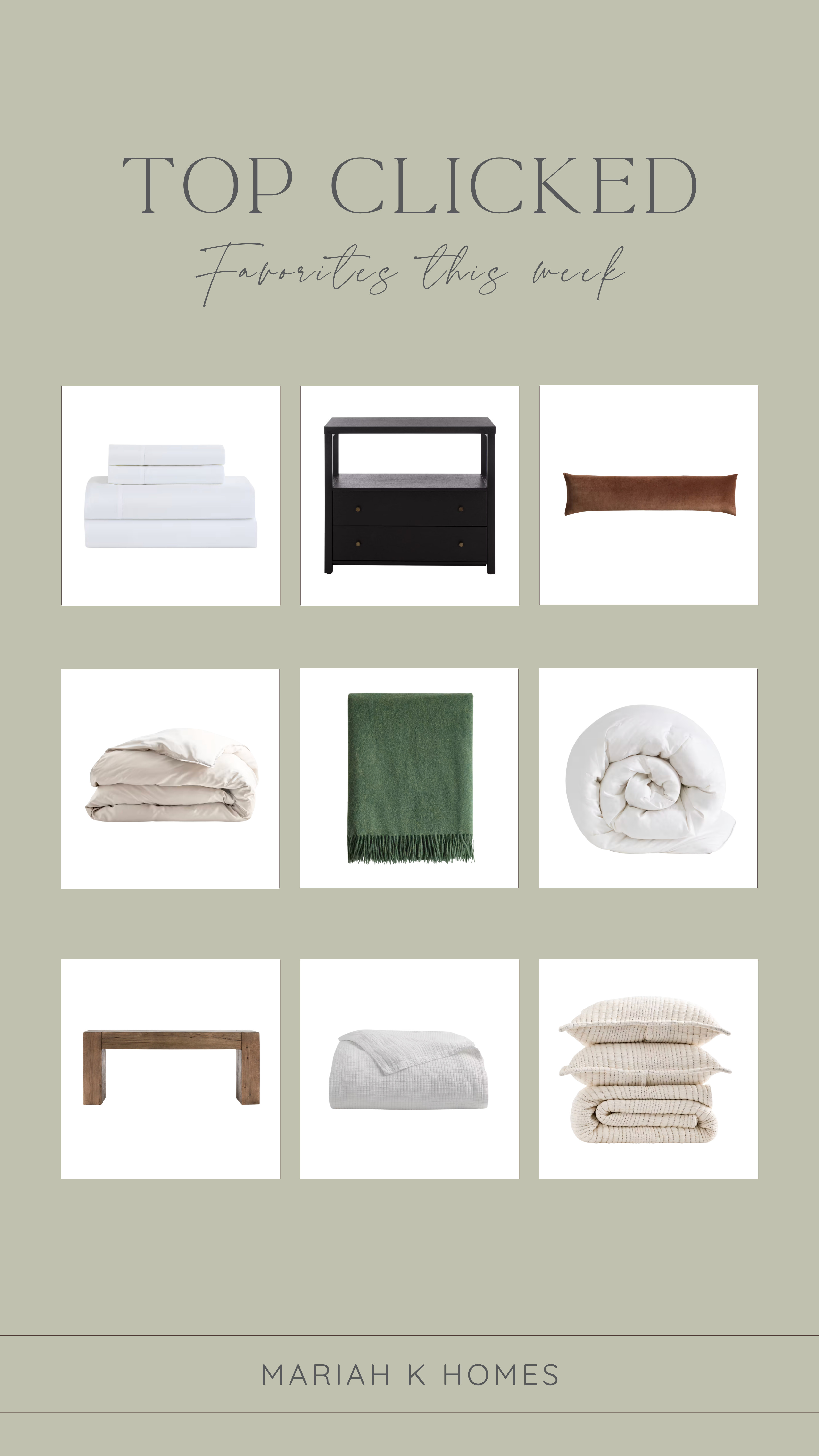 This week’s favorites lean into comfort and elevated design; plush bedding, refined pieces at accessible prices, plus a console table and nightstands that bring in a designer-inspired finish. 

 #LTKHome #LTKSaleAlert