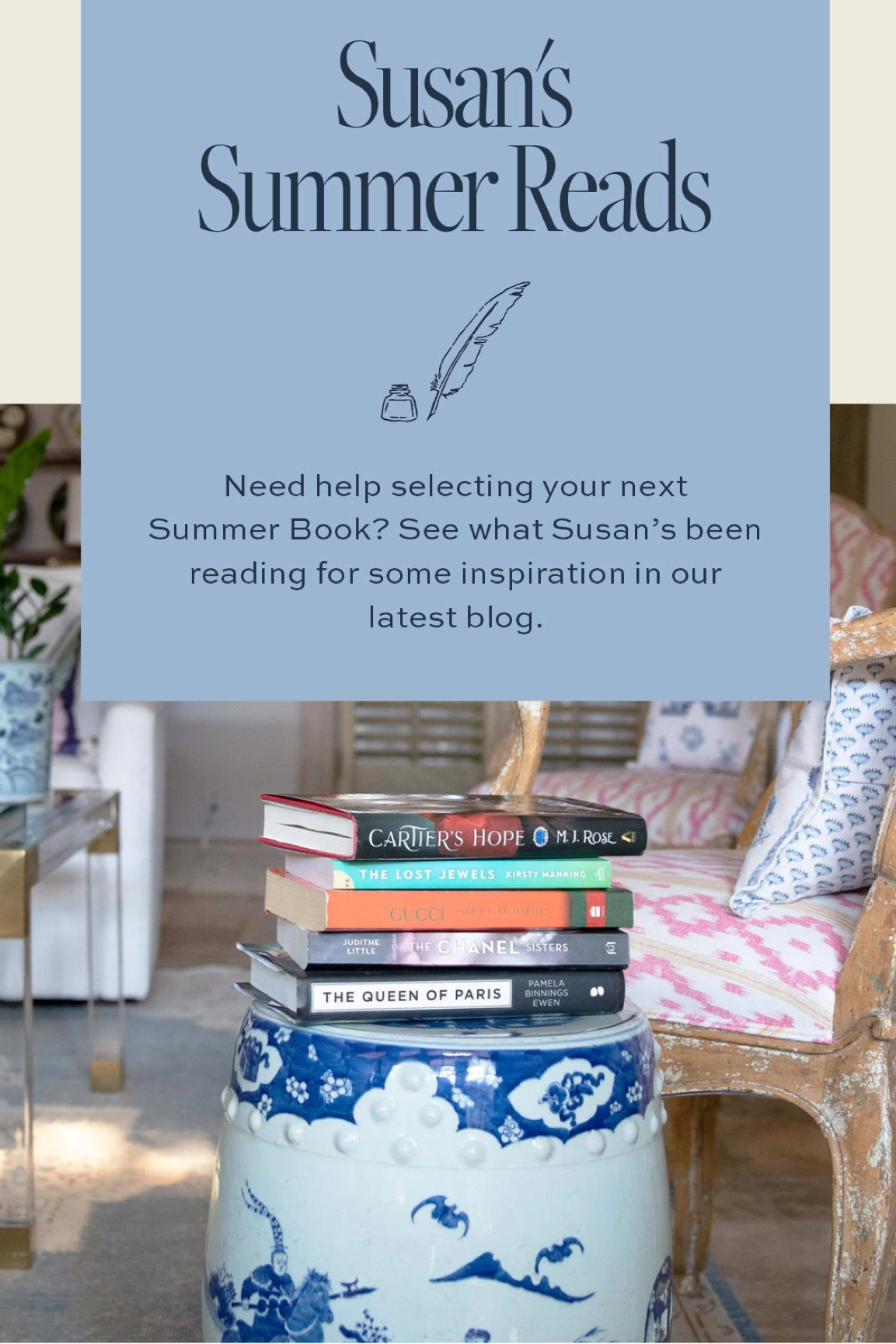 Need help selecting your next Summer Book? See what Susan’s been reading for some inspiration on our latest blog.



#LTKGiftGuide #LTKtravel #LTKSeasonal