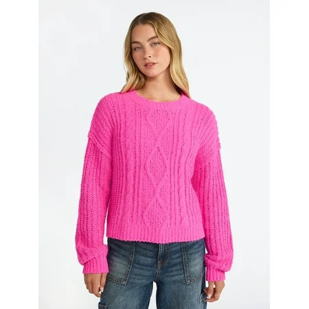 No Boundaries Cable Sweater Women s | Walmart (US)