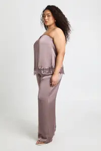 Dusty Mauve Plus Satin Wide Leg Trousers | Boohoo USA | boohoo (US & Canada)