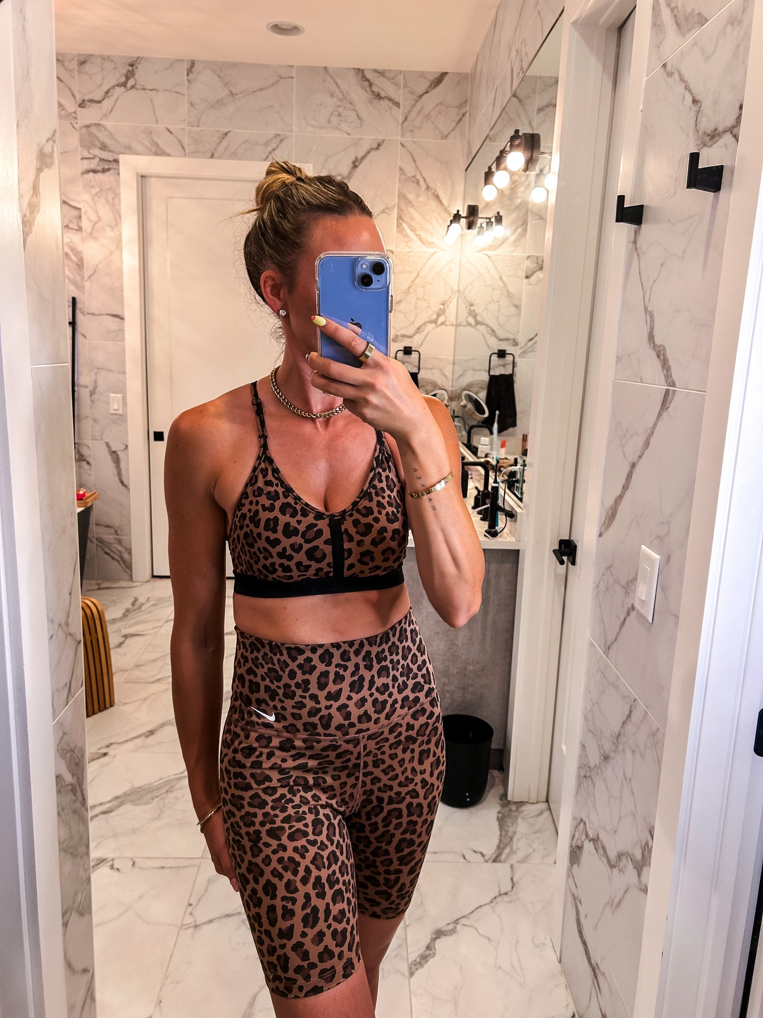 Nike leopard workout set (wearing a small in both)

#LTKFind #LTKstyletip #LTKFitness