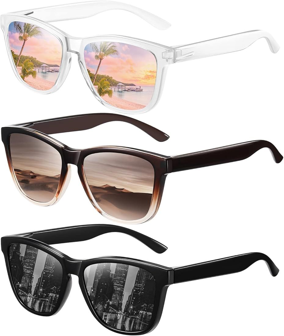 CHAOSELF Sunglasses Womens Men Classic Retro Polarized Sunglasses Trendy Vintage Sun Glasses UV40... | Amazon (US)