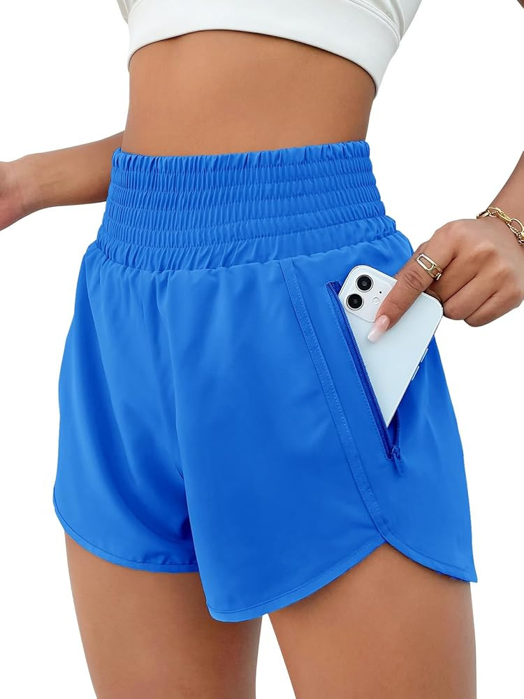 BMJL Women's Athletic Shorts High Waisted Running Short Pocket 2.5" Sporty Shorts Gym Workout Sho... | Amazon (US)