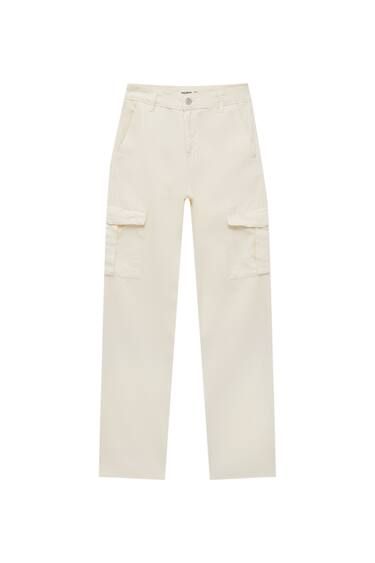 STRAIGHT FIT CARGO TROUSERS | PULL and BEAR UK