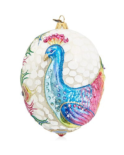 Vibrant Peacock Glass Ornament | Gilt