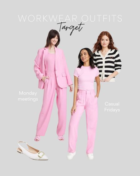Workwear outfits from Target. 

Casual Friday outfit, pink oant set, pink blazer 

#LTKworkwear #LTKstyletip #LTKfindsunder50