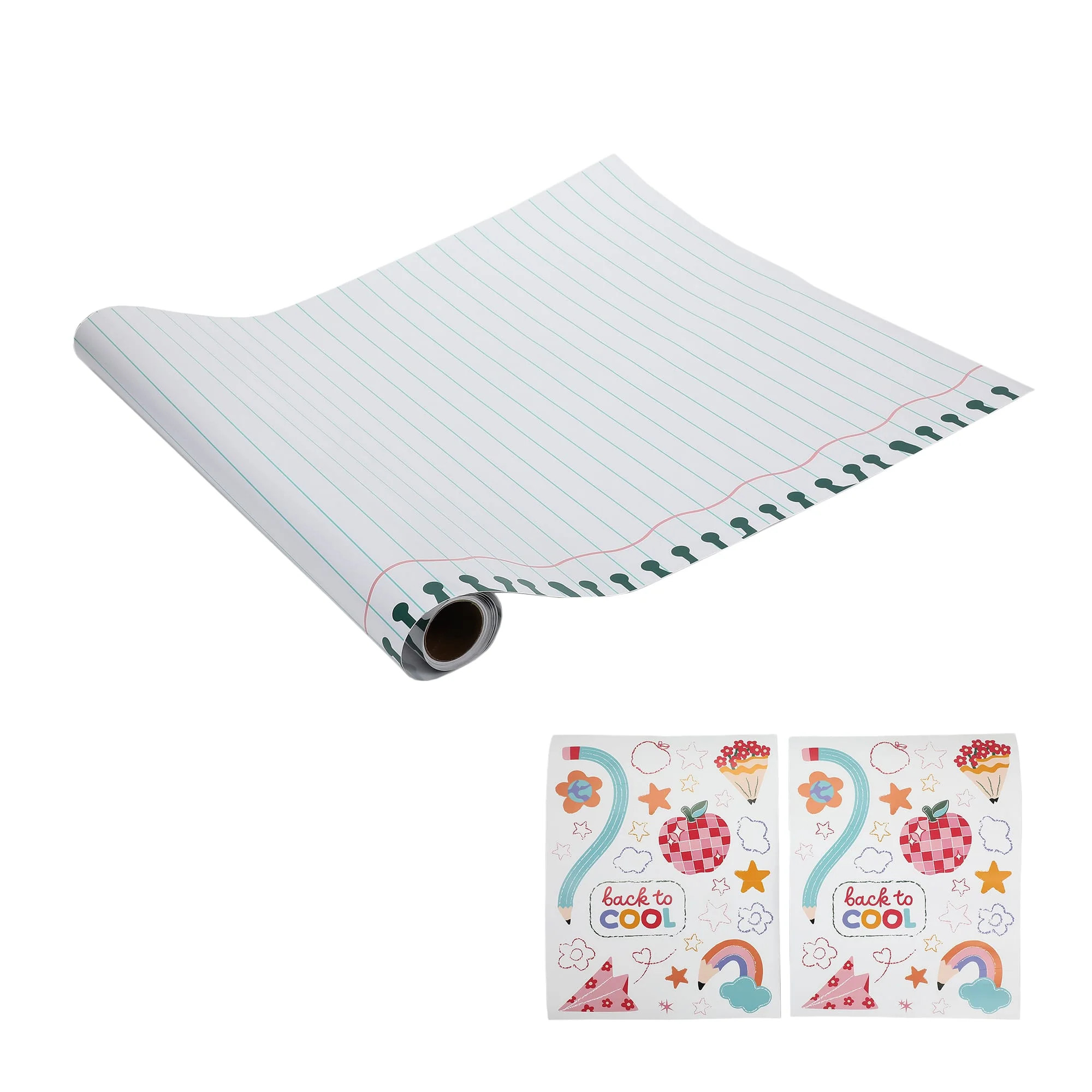 Notebook Paper Table Runner with Customizable Stickers (25 ft, cut to | Packed Party