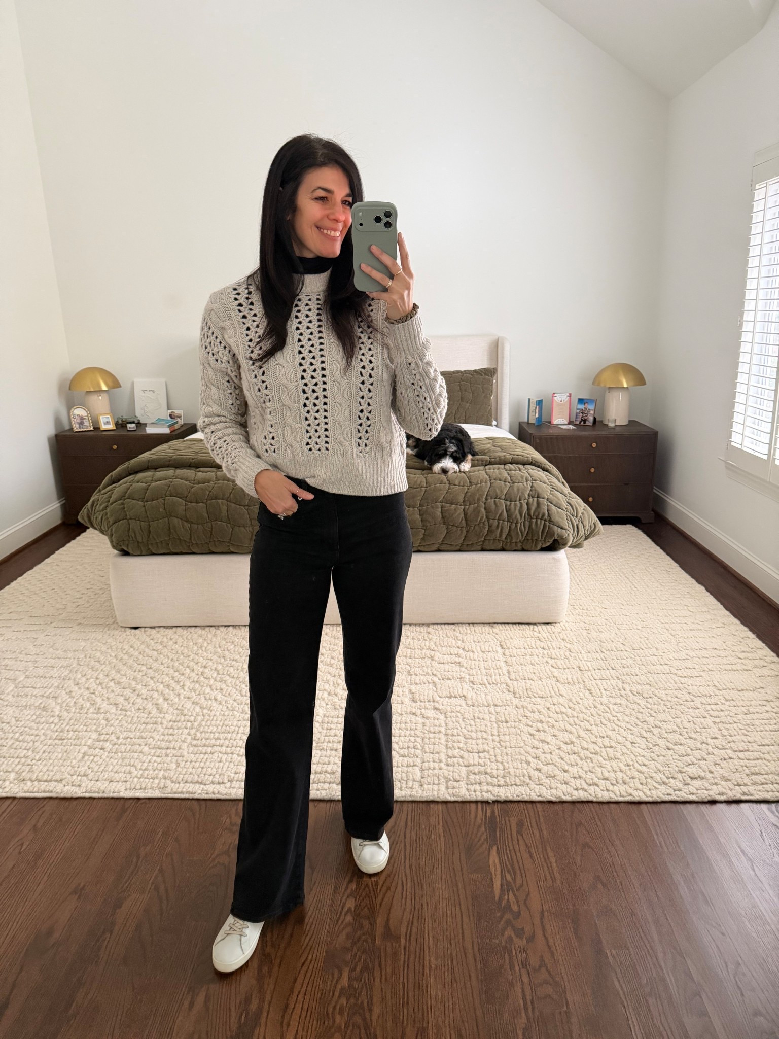 Simple winter fit for a listing appointment this morning 🖤🏡 Sweater on sale and fully stocked! Wearing size Small
Turtleneck and sneakers are old, linked similar.   @Madewell 

#winteroutfit #winterstyle #widelegdenim #chunkysweater #simpleoutfit




#LTKWorkwear #LTKOver40 #LTKSaleAlert
