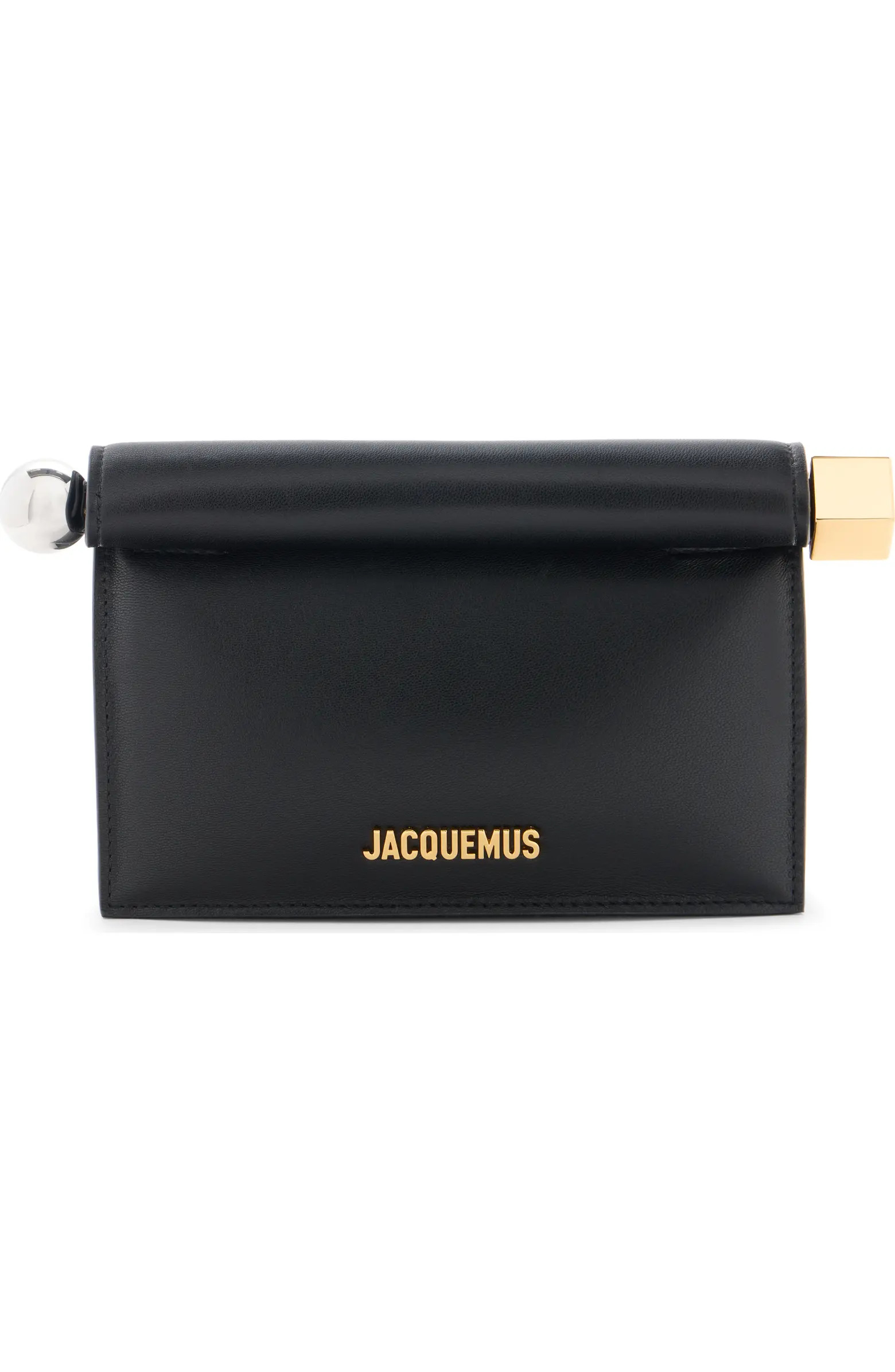 Jacquemus La Petite Pochette Rond Carré Leather Clutch | Nordstrom | Nordstrom