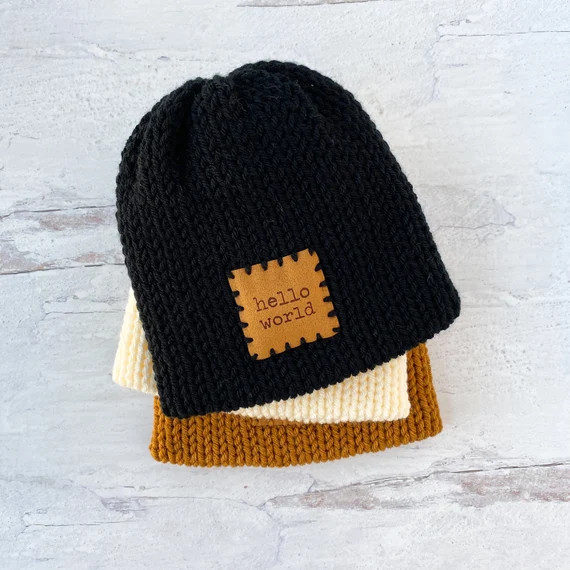 NEWBORN BEANIE | Baby beanie | Welcome baby gift | photo prop | birth announcement | baby shower ... | Etsy (US)