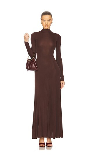 Helsa Zia Maxi Knit Dress in Brown. - size L (also in M, S, XL, XS) | Revolve Clothing (Global)