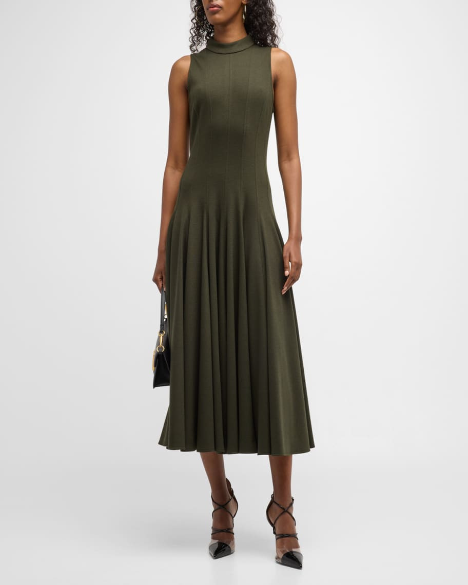 Jason Wu Sleeveless Multi-Seam Mock-Neck Midi Dress | Neiman Marcus