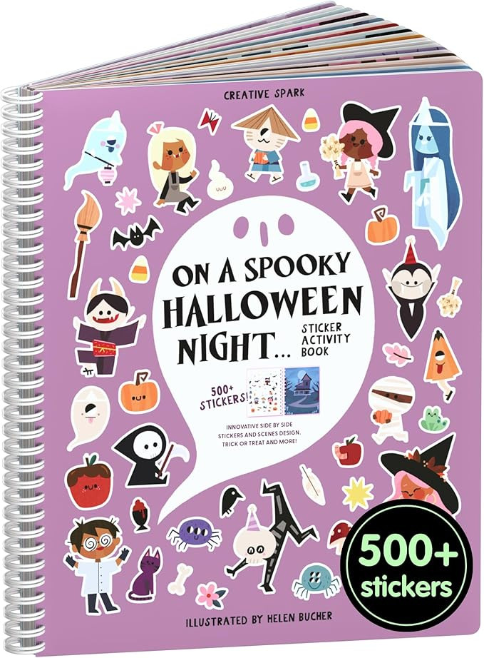 Halloween Sticker + Coloring Book for Kids 3-5 Spooky Halloween Crafts for Kids (500+ Cute Hallow... | Amazon (US)
