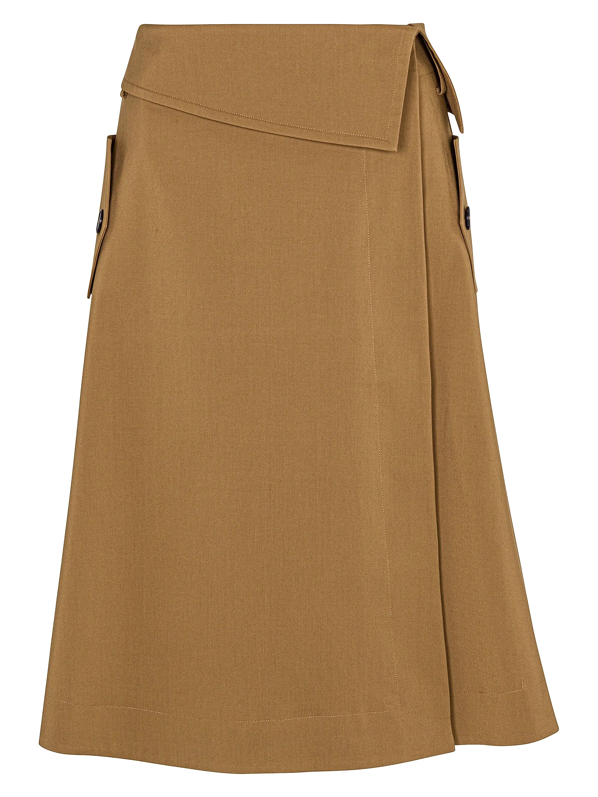 Cotton Sateen Wrap-Front Skirt | Saks Fifth Avenue