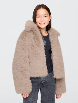 Kids Faux Fur Cropped Jacket | Gap (US)